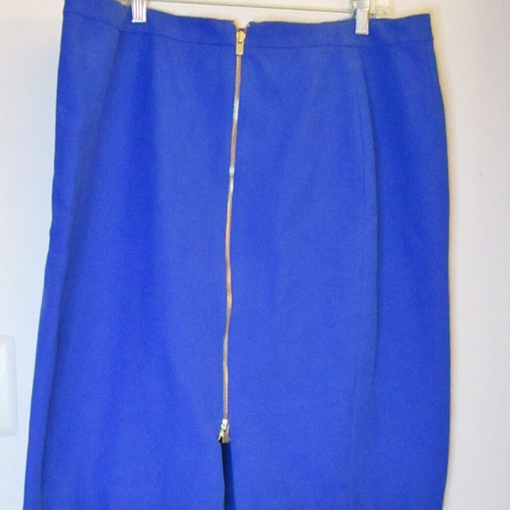 Talbots Plus Size Womens Pencil/Straight Skirt, Front Zipper Cobalt Blue Size 20